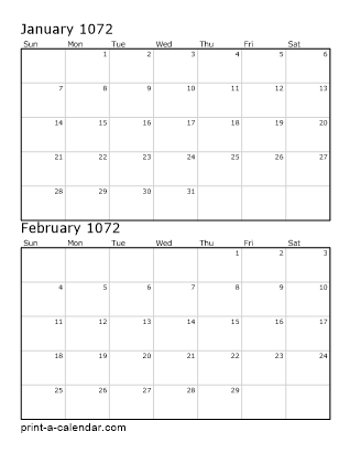 Two Vertical Months 1072