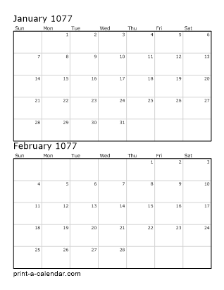 Two Vertical Months 1077