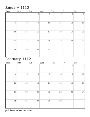 Two Vertical Months 1112