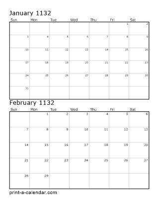 Two Vertical Months 1132