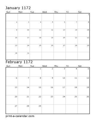 Two Vertical Months 1172