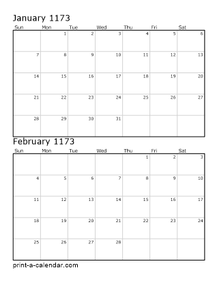 Two Vertical Months 1173