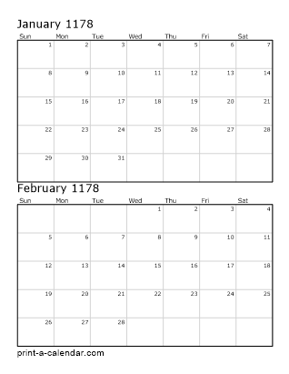 Two Vertical Months 1178