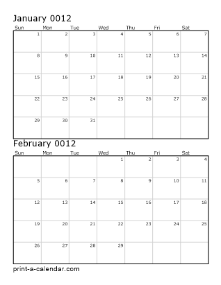Two Vertical Months 12