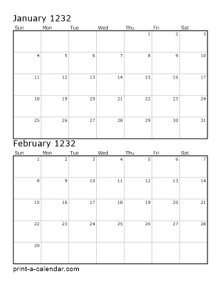 Two Vertical Months 1232