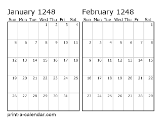 Two Horizontal Months 1248