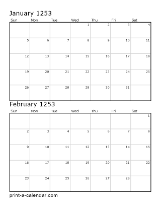 Two Vertical Months 1253