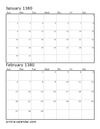 Two Vertical Months 1380