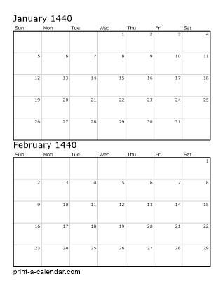 Two Vertical Months 1440