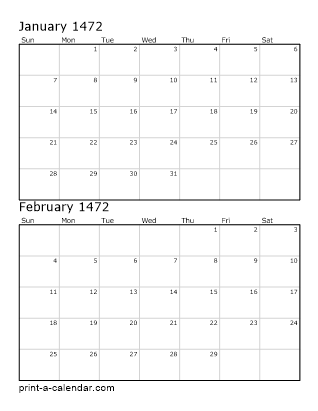 Two Vertical Months 1472