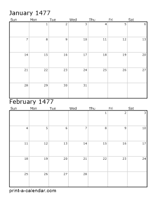 Two Vertical Months 1477