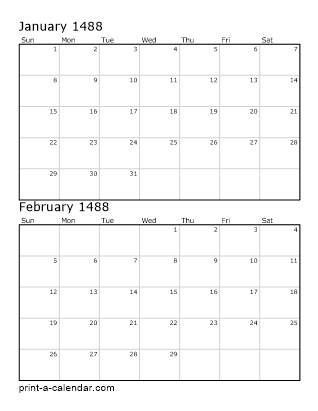 Two Vertical Months 1488