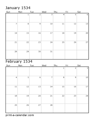 Two Vertical Months 1534