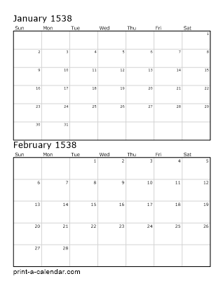 Two Vertical Months 1538