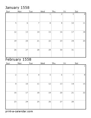 Two Vertical Months 1558