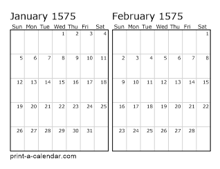 Two Horizontal Months 1575