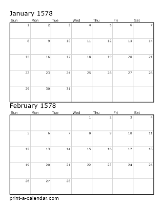 Two Vertical Months 1578