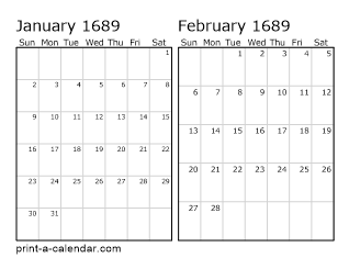 Two Horizontal Months 1689