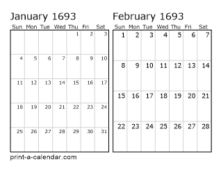 Two Horizontal Months 1693