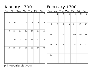 Two Horizontal Months 1700