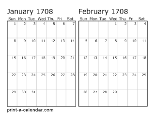 Two Horizontal Months 1708