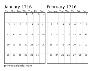 Two Horizontal Months 1716