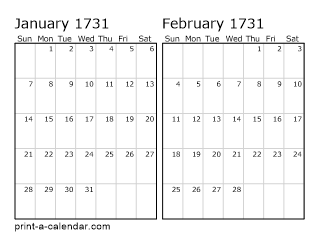 Two Horizontal Months 1731