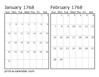 Two Horizontal Months 1768