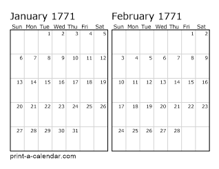 Two Horizontal Months 1771