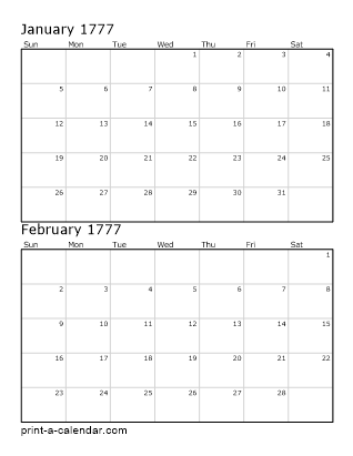 Two Vertical Months 1777