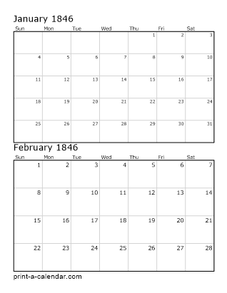 Two Vertical Months 1846