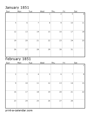 Two Vertical Months 1851