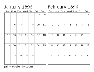 Two Horizontal Months 1896