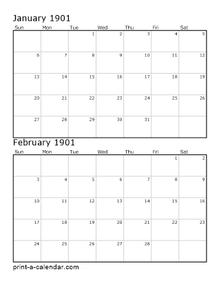 Two Vertical Months 1901