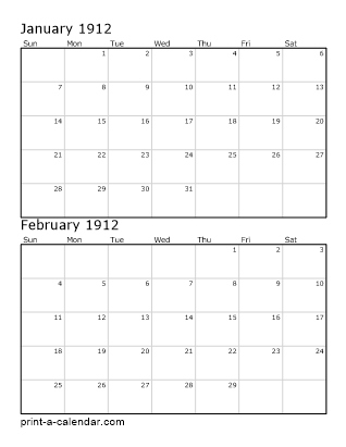 Two Vertical Months 1912