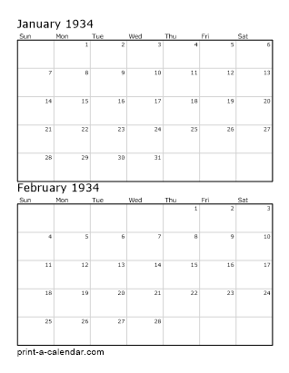 Two Vertical Months 1934