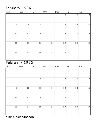 Two Vertical Months 1936