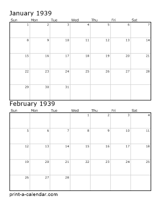 Two Vertical Months 1939