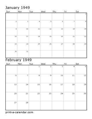 Two Vertical Months 1949