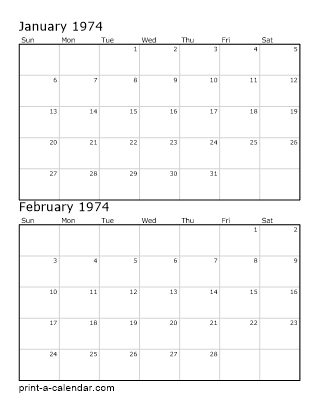 Two Vertical Months 1974