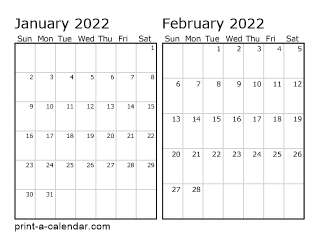 Two Horizontal Months 2022