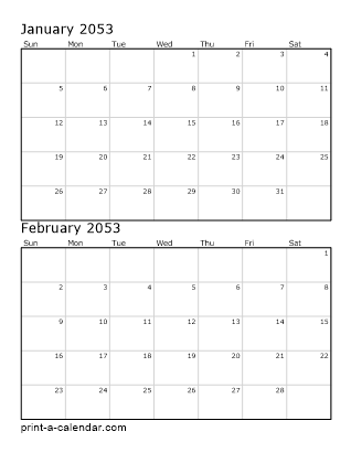 Two Vertical Months 2053