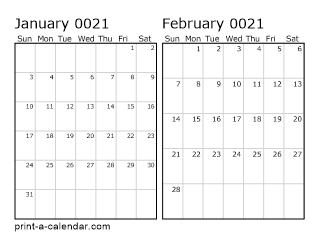 Two Horizontal Months 21