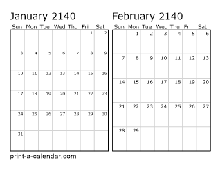 Two Horizontal Months 2140