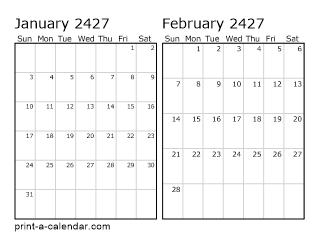 Two Horizontal Months 2427