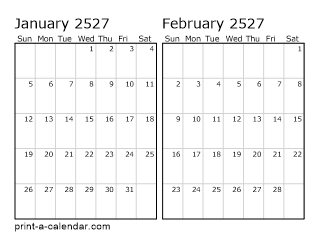 Two Horizontal Months 2527