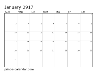 2917 Monthly Calendar