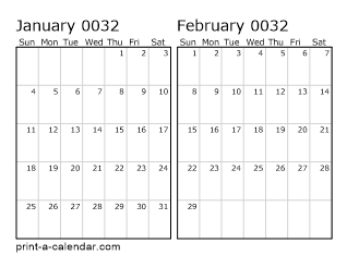 Two Horizontal Months 32