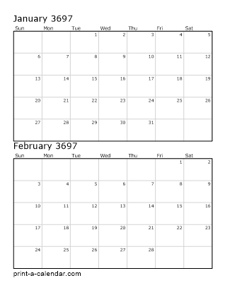 Two Vertical Months 3697