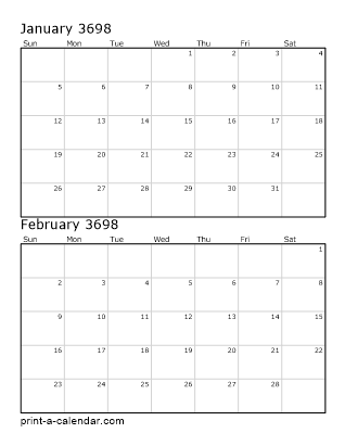 Two Vertical Months 3698